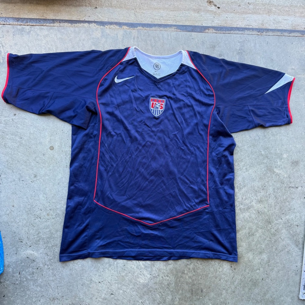 Vintage Nike USA Soccer Jersey Mens XL Navy Blue Short Sleeve Number 3 Shirt